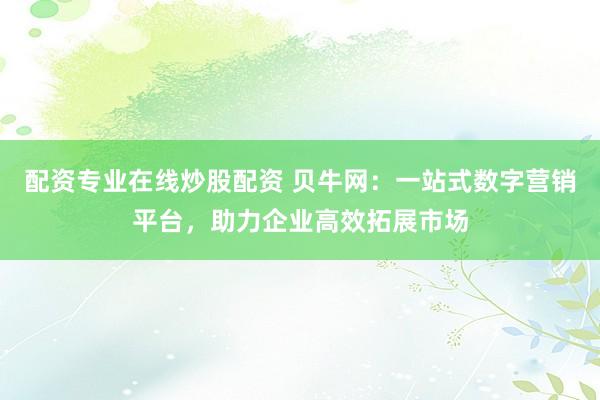 配資專業(yè)在線炒股配資 貝牛網(wǎng)：一站式數(shù)字營銷平臺，助力企業(yè)高效拓展市場