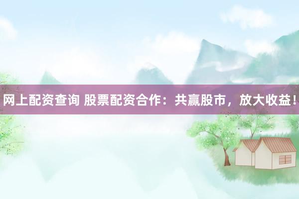 網上配資查詢 股票配資合作：共贏股市，放大收益！