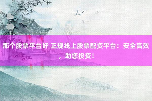 那個股票平臺好 正規線上股票配資平臺：安全高效，助您投資！