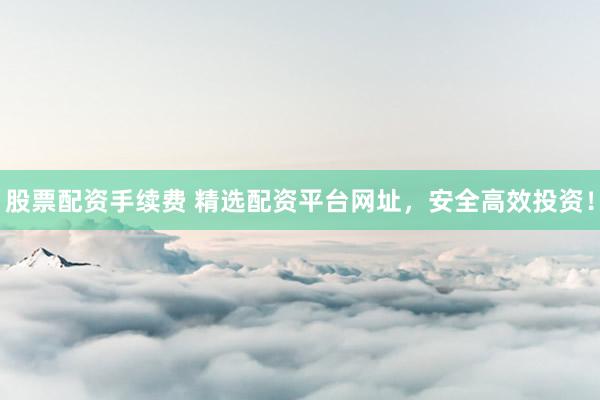 股票配資手續費 精選配資平臺網址,安全高效投資!