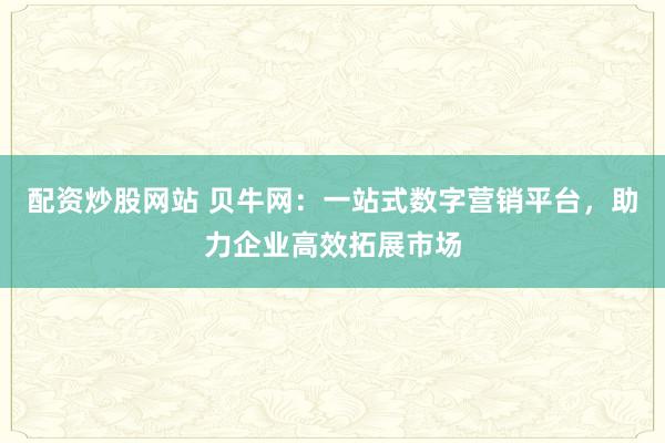 配資炒股網站 貝牛網：一站式數字營銷平臺，助力企業高效拓展市場